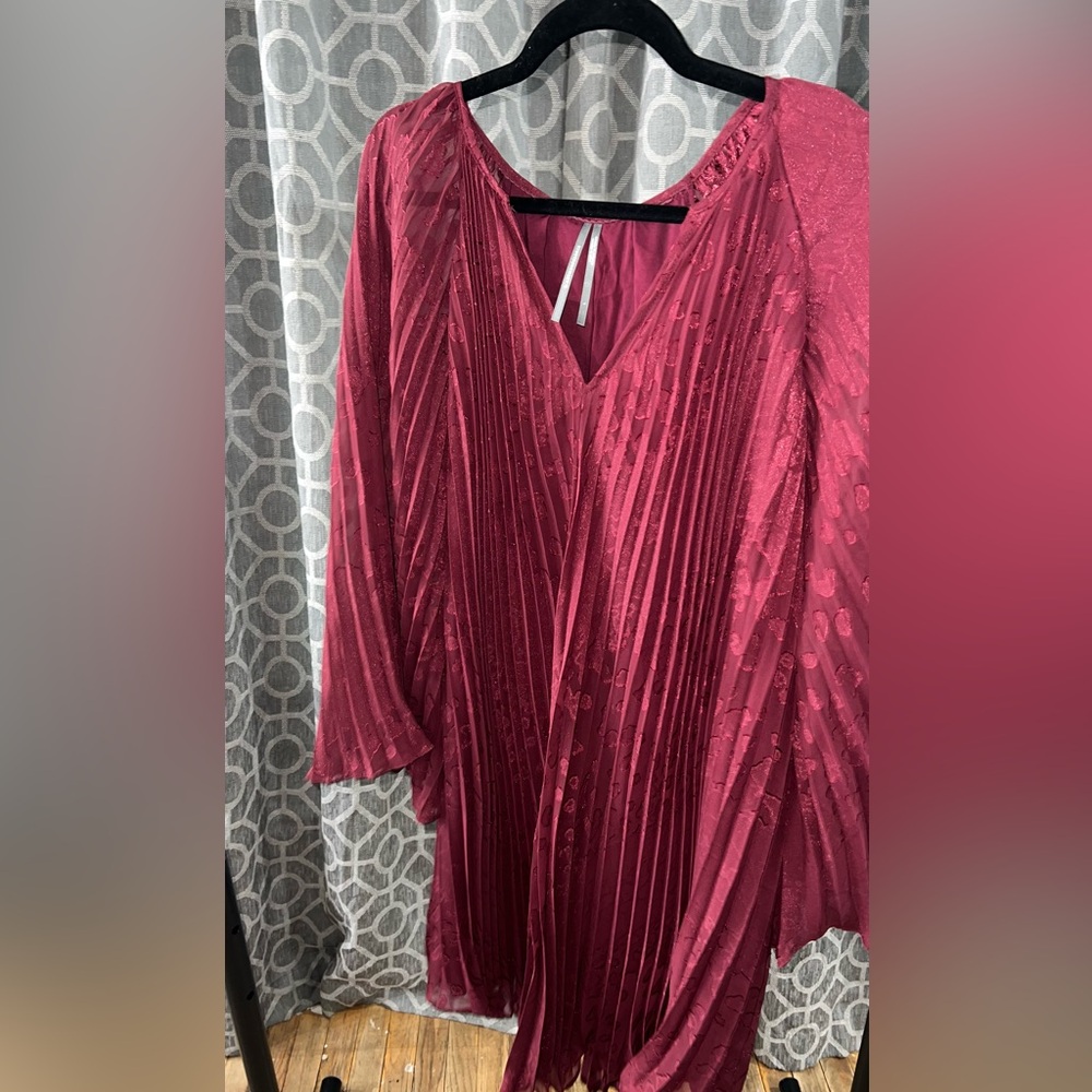 Anthropologie Deep Red Dress